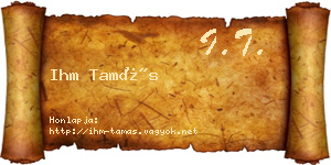 Ihm Tamás névjegykártya
